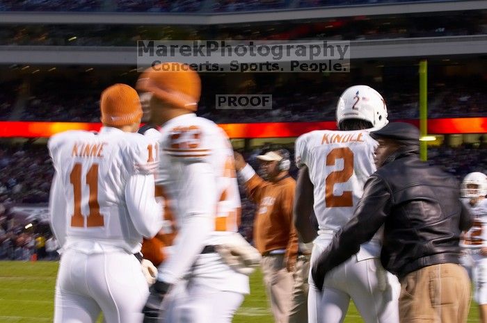 The University of Texas, Austin played Texas A&M in football at Kyle Field, College Station, on November 23, 2007.  UT lost to the Aggies, 30 to 38.

Filename: SRM_20071123_1828386.jpg
Aperture: f/9.0
Shutter Speed: 1/25
Body: Canon EOS-1D Mark II
Lens: Canon EF 80-200mm f/2.8 L