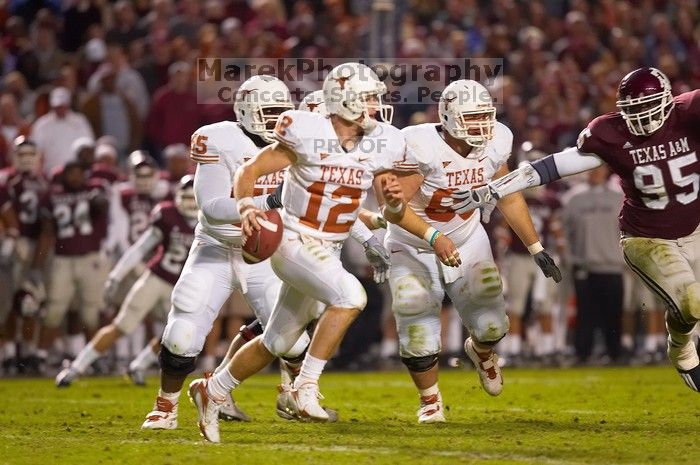 The University of Texas, Austin played Texas A&M in football at Kyle Field, College Station, on November 23, 2007.  UT lost to the Aggies, 30 to 38.

Filename: SRM_20071123_1834382.jpg
Aperture: f/2.8
Shutter Speed: 1/500
Body: Canon EOS-1D Mark II
Lens: Canon EF 300mm f/2.8 L IS