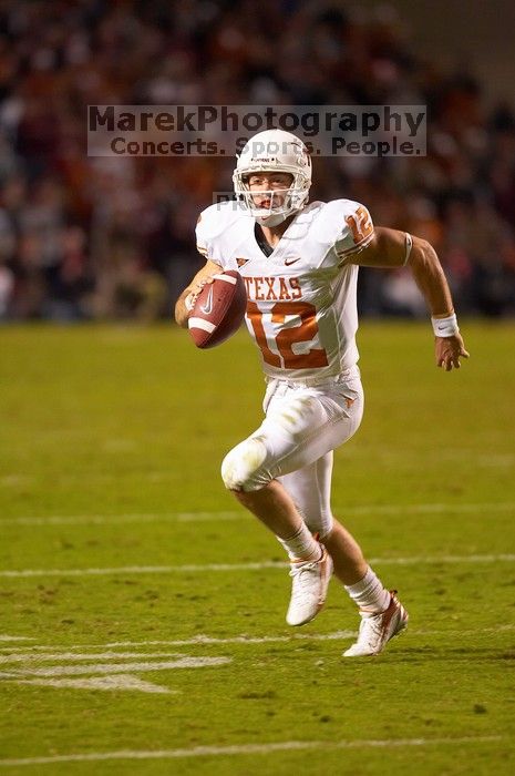 The University of Texas, Austin played Texas A&M in football at Kyle Field, College Station, on November 23, 2007.  UT lost to the Aggies, 30 to 38.

Filename: SRM_20071123_1854100.jpg
Aperture: f/2.8
Shutter Speed: 1/500
Body: Canon EOS-1D Mark II
Lens: Canon EF 300mm f/2.8 L IS