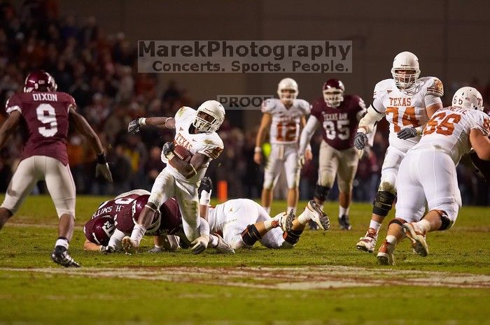 The University of Texas, Austin played Texas A&M in football at Kyle Field, College Station, on November 23, 2007.  UT lost to the Aggies, 30 to 38.

Filename: SRM_20071123_1912208.jpg
Aperture: f/2.8
Shutter Speed: 1/500
Body: Canon EOS-1D Mark II
Lens: Canon EF 300mm f/2.8 L IS