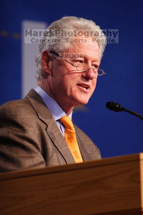 Former President Bill Clinton speaking at the CGIU meeting.  Day one of the 2nd Annual Clinton Global Initiative University (CGIU) meeting was held at The University of Texas at Austin, Friday, February 13, 2009.

Filename: SRM_20090213_16152818.jpg
Aperture: f/2.8
Shutter Speed: 1/200
Body: Canon EOS 20D
Lens: Canon EF 300mm f/2.8 L IS