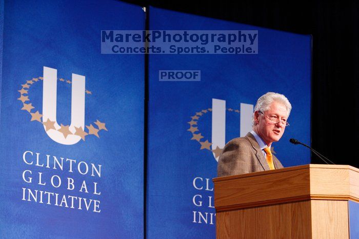 Former President Bill Clinton speaking at the CGIU meeting.  Day one of the 2nd Annual Clinton Global Initiative University (CGIU) meeting was held at The University of Texas at Austin, Friday, February 13, 2009.

Filename: SRM_20090213_16160312.jpg
Aperture: f/4.0
Shutter Speed: 1/60
Body: Canon EOS-1D Mark II
Lens: Canon EF 80-200mm f/2.8 L