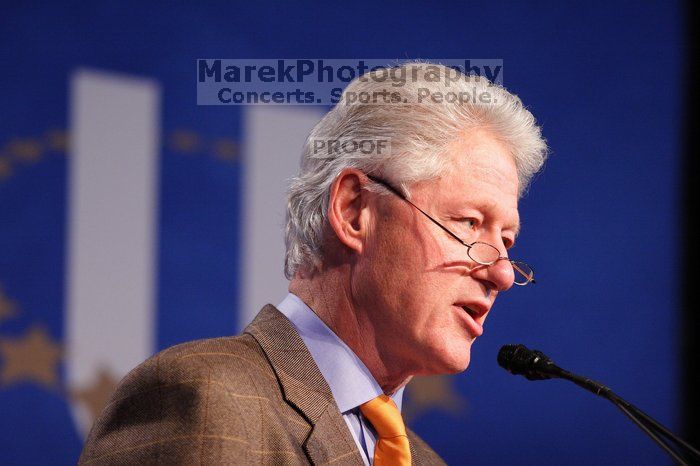 Former President Bill Clinton speaking at the CGIU meeting.  Day one of the 2nd Annual Clinton Global Initiative University (CGIU) meeting was held at The University of Texas at Austin, Friday, February 13, 2009.

Filename: SRM_20090213_16182140.jpg
Aperture: f/2.8
Shutter Speed: 1/200
Body: Canon EOS 20D
Lens: Canon EF 300mm f/2.8 L IS