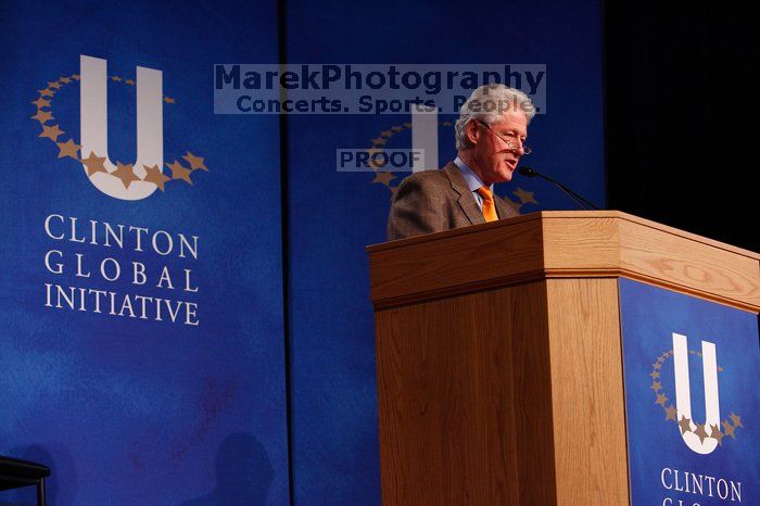 Former President Bill Clinton speaking at the CGIU meeting.  Day one of the 2nd Annual Clinton Global Initiative University (CGIU) meeting was held at The University of Texas at Austin, Friday, February 13, 2009.

Filename: SRM_20090213_16270414.jpg
Aperture: f/4.0
Shutter Speed: 1/160
Body: Canon EOS-1D Mark II
Lens: Canon EF 80-200mm f/2.8 L