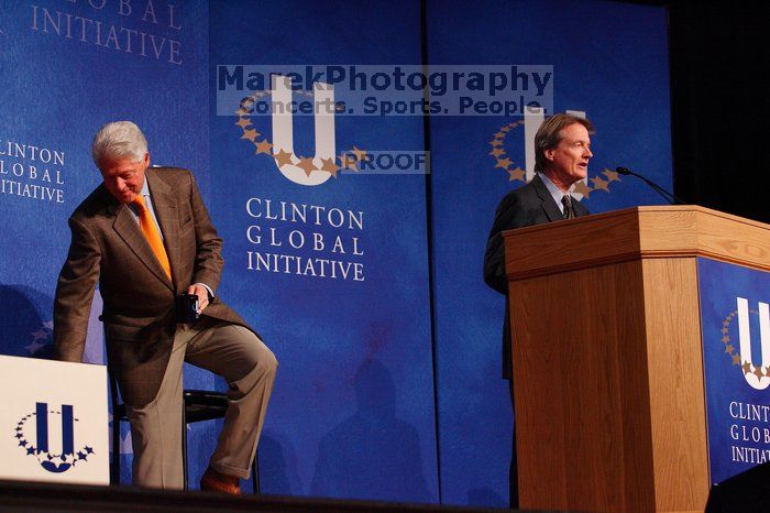 UT President William Powers Jr. speaks at the opening of the first plenary session of CGIU with Former President Bill Clinton listening.  Day one of the 2nd Annual Clinton Global Initiative University (CGIU) meeting was held at The University of Texas at Austin, Friday, February 13, 2009.

Filename: SRM_20090213_16294252.jpg
Aperture: f/4.0
Shutter Speed: 1/250
Body: Canon EOS-1D Mark II
Lens: Canon EF 80-200mm f/2.8 L