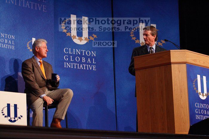 UT President William Powers Jr. speaks at the opening of the first plenary session of CGIU with Former President Bill Clinton listening.  Day one of the 2nd Annual Clinton Global Initiative University (CGIU) meeting was held at The University of Texas at Austin, Friday, February 13, 2009.

Filename: SRM_20090213_16294455.jpg
Aperture: f/4.0
Shutter Speed: 1/200
Body: Canon EOS-1D Mark II
Lens: Canon EF 80-200mm f/2.8 L