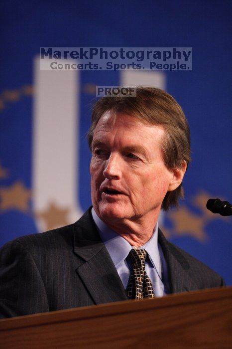 UT President William Powers Jr. speaks at the opening plenary session of the CGIU meeting.  Day one of the 2nd Annual Clinton Global Initiative University (CGIU) meeting was held at The University of Texas at Austin, Friday, February 13, 2009.

Filename: SRM_20090213_16300920.jpg
Aperture: f/2.8
Shutter Speed: 1/320
Body: Canon EOS 20D
Lens: Canon EF 300mm f/2.8 L IS