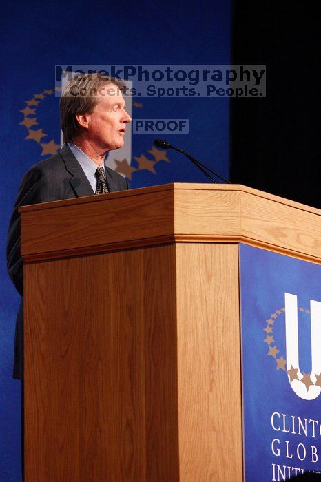 UT President William Powers Jr. speaks at the opening plenary session of the CGIU meeting.  Day one of the 2nd Annual Clinton Global Initiative University (CGIU) meeting was held at The University of Texas at Austin, Friday, February 13, 2009.

Filename: SRM_20090213_16313475.jpg
Aperture: f/4.0
Shutter Speed: 1/160
Body: Canon EOS-1D Mark II
Lens: Canon EF 80-200mm f/2.8 L