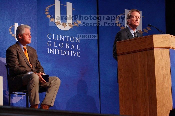 UT President William Powers Jr. speaks at the opening of the first plenary session of CGIU with Former President Bill Clinton listening.  Day one of the 2nd Annual Clinton Global Initiative University (CGIU) meeting was held at The University of Texas at Austin, Friday, February 13, 2009.

Filename: SRM_20090213_16315180.jpg
Aperture: f/4.0
Shutter Speed: 1/160
Body: Canon EOS-1D Mark II
Lens: Canon EF 80-200mm f/2.8 L