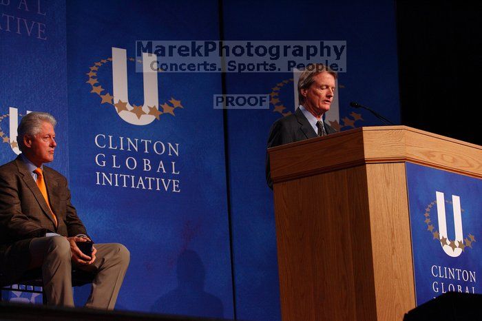 UT President William Powers Jr. speaks at the opening of the first plenary session of CGIU with Former President Bill Clinton listening.  Day one of the 2nd Annual Clinton Global Initiative University (CGIU) meeting was held at The University of Texas at Austin, Friday, February 13, 2009.

Filename: SRM_20090213_16341496.jpg
Aperture: f/4.0
Shutter Speed: 1/160
Body: Canon EOS-1D Mark II
Lens: Canon EF 80-200mm f/2.8 L