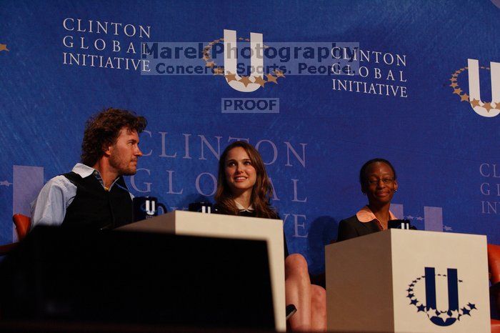 Blake Mycoskie (L), founder of TOMS shoes, Natalie Portman (C), and Mambidzeni Madzivire (R), BME graduate student at Mayo Graduate School, at the opening plenary session of the CGIU meeting.  Day one of the 2nd Annual Clinton Global Initiative University (CGIU) meeting was held at The University of Texas at Austin, Friday, February 13, 2009.

Filename: SRM_20090213_16541423.jpg
Aperture: f/4.0
Shutter Speed: 1/250
Body: Canon EOS-1D Mark II
Lens: Canon EF 80-200mm f/2.8 L