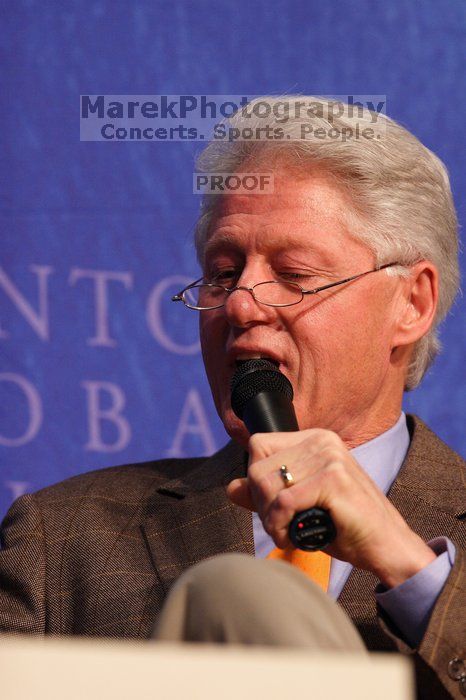 Former President Bill Clinton moderated the discussion between Natalie Portman, Mambidzeni Madzivire, BME graduate student at Mayo Graduate School, Blake Mycoskie, founder of TOMS shoes, and Paul Bell, president of Dell Global Public, during the first plenary session at the CGIU meeting.  Day one of the 2nd Annual Clinton Global Initiative University (CGIU) meeting was held at The University of Texas at Austin, Friday, February 13, 2009.

Filename: SRM_20090213_16575675.jpg
Aperture: f/4.0
Shutter Speed: 1/200
Body: Canon EOS 20D
Lens: Canon EF 300mm f/2.8 L IS