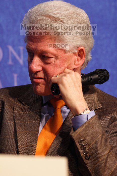 Former President Bill Clinton moderated the discussion between Natalie Portman, Mambidzeni Madzivire, BME graduate student at Mayo Graduate School, Blake Mycoskie, founder of TOMS shoes, and Paul Bell, president of Dell Global Public, during the first plenary session at the CGIU meeting.  Day one of the 2nd Annual Clinton Global Initiative University (CGIU) meeting was held at The University of Texas at Austin, Friday, February 13, 2009.

Filename: SRM_20090213_16593080.jpg
Aperture: f/4.0
Shutter Speed: 1/200
Body: Canon EOS 20D
Lens: Canon EF 300mm f/2.8 L IS