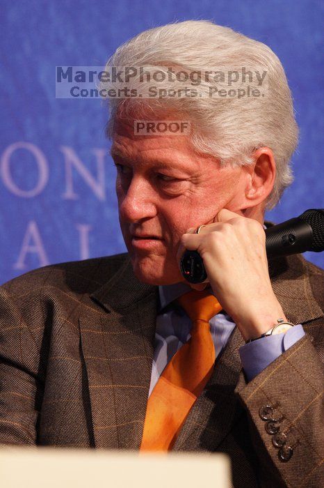 Former President Bill Clinton moderated the discussion between Natalie Portman, Mambidzeni Madzivire, BME graduate student at Mayo Graduate School, Blake Mycoskie, founder of TOMS shoes, and Paul Bell, president of Dell Global Public, during the first plenary session at the CGIU meeting.  Day one of the 2nd Annual Clinton Global Initiative University (CGIU) meeting was held at The University of Texas at Austin, Friday, February 13, 2009.

Filename: SRM_20090213_16593283.jpg
Aperture: f/4.0
Shutter Speed: 1/200
Body: Canon EOS 20D
Lens: Canon EF 300mm f/2.8 L IS