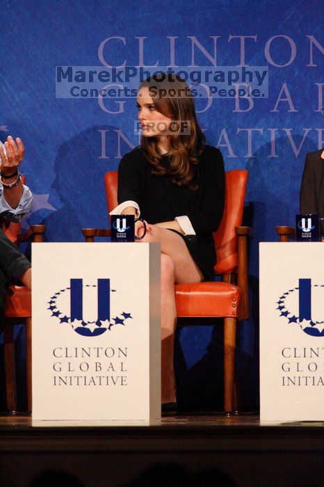 Natalie Portman spoke about micro-loans, especially for women to start their own businesses, in poor and developing countries, at the opening plenary session of the CGIU meeting.  Day one of the 2nd Annual Clinton Global Initiative University (CGIU) meeting was held at The University of Texas at Austin, Friday, February 13, 2009.

Filename: SRM_20090213_17132483.jpg
Aperture: f/5.6
Shutter Speed: 1/250
Body: Canon EOS-1D Mark II
Lens: Canon EF 300mm f/2.8 L IS