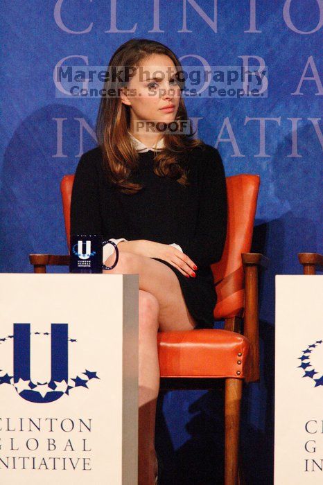 Natalie Portman spoke about micro-loans, especially for women to start their own businesses, in poor and developing countries, at the opening plenary session of the CGIU meeting.  Day one of the 2nd Annual Clinton Global Initiative University (CGIU) meeting was held at The University of Texas at Austin, Friday, February 13, 2009.

Filename: SRM_20090213_17180429.jpg
Aperture: f/5.6
Shutter Speed: 1/200
Body: Canon EOS-1D Mark II
Lens: Canon EF 300mm f/2.8 L IS