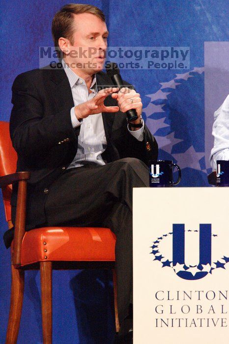 Paul Bell, president of Dell Global Public, at the opening plenary session of the CGIU meeting.  Day one of the 2nd Annual Clinton Global Initiative University (CGIU) meeting was held at The University of Texas at Austin, Friday, February 13, 2009.

Filename: SRM_20090213_17202061.jpg
Aperture: f/5.6
Shutter Speed: 1/160
Body: Canon EOS-1D Mark II
Lens: Canon EF 300mm f/2.8 L IS