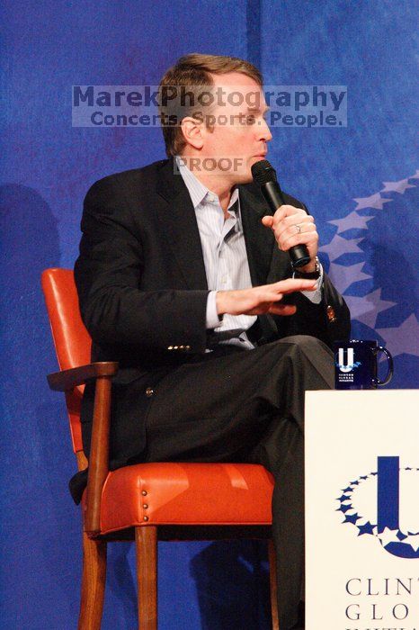 Paul Bell, president of Dell Global Public, at the opening plenary session of the CGIU meeting.  Day one of the 2nd Annual Clinton Global Initiative University (CGIU) meeting was held at The University of Texas at Austin, Friday, February 13, 2009.

Filename: SRM_20090213_17202264.jpg
Aperture: f/5.6
Shutter Speed: 1/160
Body: Canon EOS-1D Mark II
Lens: Canon EF 300mm f/2.8 L IS