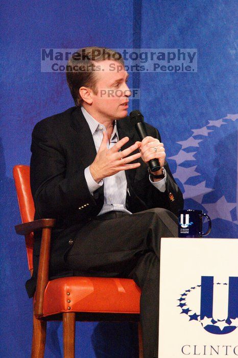 Paul Bell, president of Dell Global Public, at the opening plenary session of the CGIU meeting.  Day one of the 2nd Annual Clinton Global Initiative University (CGIU) meeting was held at The University of Texas at Austin, Friday, February 13, 2009.

Filename: SRM_20090213_17240405.jpg
Aperture: f/5.6
Shutter Speed: 1/160
Body: Canon EOS-1D Mark II
Lens: Canon EF 300mm f/2.8 L IS