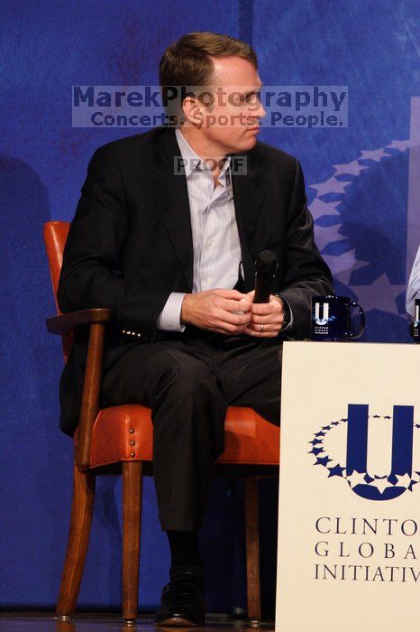 Paul Bell, president of Dell Global Public, at the opening plenary session of the CGIU meeting.  Day one of the 2nd Annual Clinton Global Initiative University (CGIU) meeting was held at The University of Texas at Austin, Friday, February 13, 2009.

Filename: SRM_20090213_17412256.jpg
Aperture: f/5.6
Shutter Speed: 1/200
Body: Canon EOS 20D
Lens: Canon EF 300mm f/2.8 L IS