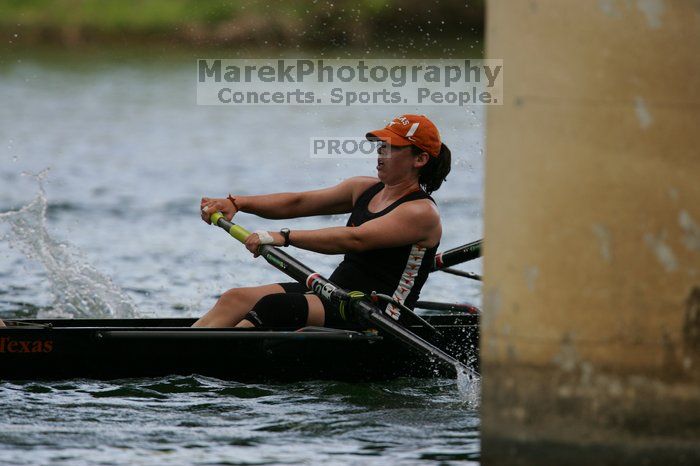 The Texas Rowing first novice eight team finished with a time of 7:51.3, losing to Wisconsin, which completed the race in 7:39.4. This was the third session of the Longhorn Invitational, Saturday afternoon, March 21, 2009 on Lady Bird Lake.

Filename: SRM_20090321_16103457.jpg
Aperture: f/4.0
Shutter Speed: 1/1600
Body: Canon EOS-1D Mark II
Lens: Canon EF 300mm f/2.8 L IS