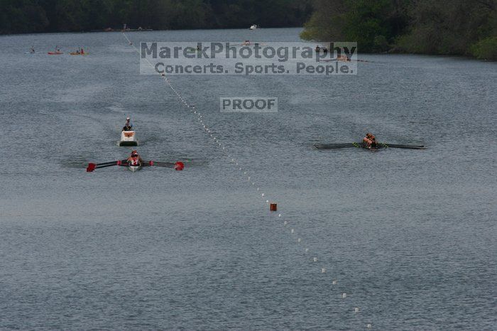 The Texas Rowing second varsity eight team finished with a time of 7:29.5, losing to Wisconsin, which completed the race in 7:15.5. This was the third session of the Longhorn Invitational, Saturday afternoon, March 21, 2009 on Lady Bird Lake.

Filename: SRM_20090321_16271711.jpg
Aperture: f/8.0
Shutter Speed: 1/2000
Body: Canon EOS-1D Mark II
Lens: Canon EF 300mm f/2.8 L IS