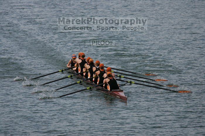 The Texas Rowing second varsity eight team finished with a time of 7:29.5, losing to Wisconsin, which completed the race in 7:15.5. This was the third session of the Longhorn Invitational, Saturday afternoon, March 21, 2009 on Lady Bird Lake.

Filename: SRM_20090321_16282733.jpg
Aperture: f/4.0
Shutter Speed: 1/5000
Body: Canon EOS-1D Mark II
Lens: Canon EF 300mm f/2.8 L IS