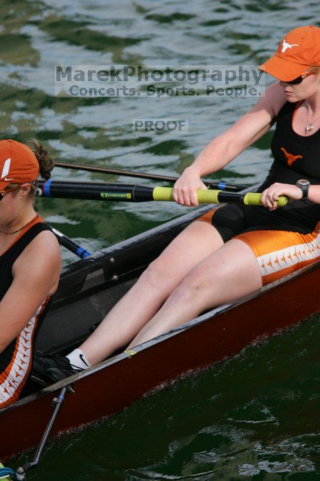 The Texas Rowing second varsity eight team finished with a time of 7:29.5, losing to Wisconsin, which completed the race in 7:15.5. This was the third session of the Longhorn Invitational, Saturday afternoon, March 21, 2009 on Lady Bird Lake.

Filename: SRM_20090321_16285558.jpg
Aperture: f/4.0
Shutter Speed: 1/1250
Body: Canon EOS-1D Mark II
Lens: Canon EF 300mm f/2.8 L IS