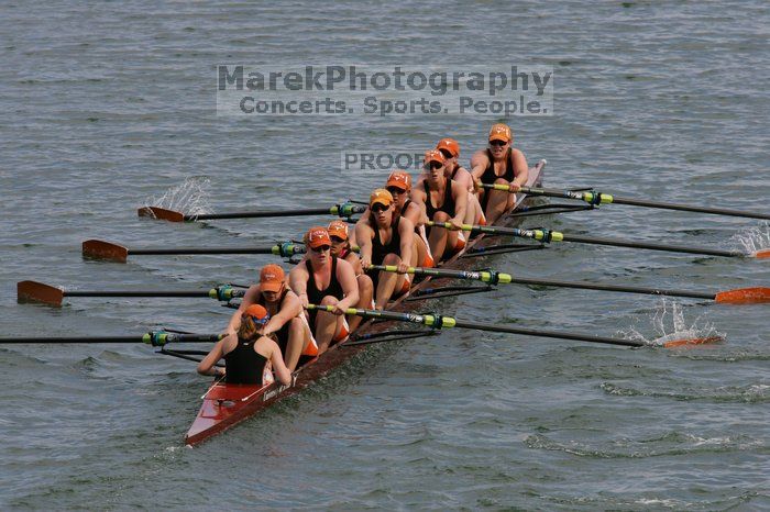 The Texas Rowing second varsity eight team finished with a time of 7:29.5, losing to Wisconsin, which completed the race in 7:15.5. This was the third session of the Longhorn Invitational, Saturday afternoon, March 21, 2009 on Lady Bird Lake.

Filename: SRM_20090321_16291071.jpg
Aperture: f/8.0
Shutter Speed: 1/1000
Body: Canon EOS-1D Mark II
Lens: Canon EF 300mm f/2.8 L IS