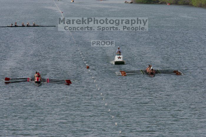 The Texas Rowing first varsity eight team, with coxswain Mary Cait McPherson, stroke Jen VanderMaarel, Felicia Izaguirre-Werner, Meg George, Nancy Arrington, Jelena Zunic, Karli Sheahan, Colleen Irby and Sara Cottingham, finished with a time of 7:09.3, losing to Wisconsin, which completed the race in 7:01.1. This was the third session of the Longhorn Invitational, Saturday afternoon, March 21, 2009 on Lady Bird Lake.

Filename: SRM_20090321_16344376.jpg
Aperture: f/8.0
Shutter Speed: 1/1600
Body: Canon EOS-1D Mark II
Lens: Canon EF 300mm f/2.8 L IS