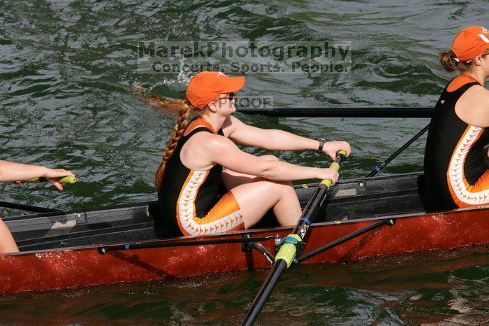 The Texas Rowing second varsity eight team finished with a time of 7:29.5, losing to Wisconsin, which completed the race in 7:15.5. This was the third session of the Longhorn Invitational, Saturday afternoon, March 21, 2009 on Lady Bird Lake.

Filename: SRM_20090321_16350579.jpg
Aperture: f/8.0
Shutter Speed: 1/1000
Body: Canon EOS-1D Mark II
Lens: Canon EF 300mm f/2.8 L IS