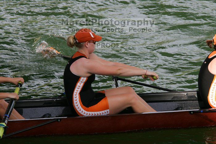 The Texas Rowing second varsity eight team finished with a time of 7:29.5, losing to Wisconsin, which completed the race in 7:15.5. This was the third session of the Longhorn Invitational, Saturday afternoon, March 21, 2009 on Lady Bird Lake.

Filename: SRM_20090321_16350889.jpg
Aperture: f/8.0
Shutter Speed: 1/640
Body: Canon EOS-1D Mark II
Lens: Canon EF 300mm f/2.8 L IS