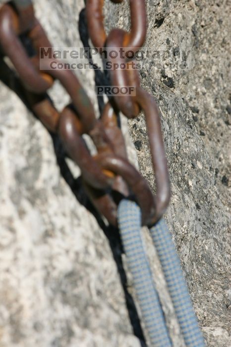 Me top roping Lick the Window (5.10c), shot by Javier Morales from the top of Ack! (5.11b, but using the crack for the start instead) that I top roped up with my camera on my back.  It was another long day of rock climbing at Seismic Wall on Austin's Barton Creek Greenbelt, Sunday, April 5, 2009.

Filename: SRM_20090405_17251225.jpg
Aperture: f/16.0
Shutter Speed: 1/320
Body: Canon EOS-1D Mark II
Lens: Canon EF 80-200mm f/2.8 L