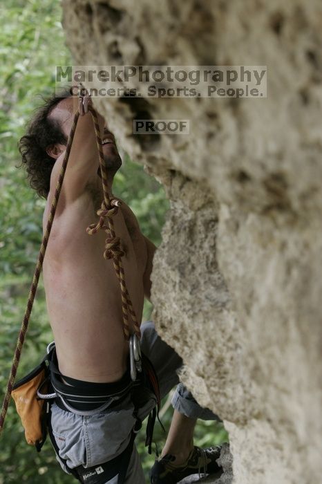 Jason Shear competing.  CTM hosted a speed climbing event at Seismic Wall on Diving for Rocks to benefit the Austin Area Food Bank, Saturday, May 9, 2009.

Filename: SRM_20090509_11215308.jpg
Aperture: f/5.6
Shutter Speed: 1/400
Body: Canon EOS-1D Mark II
Lens: Canon EF 80-200mm f/2.8 L