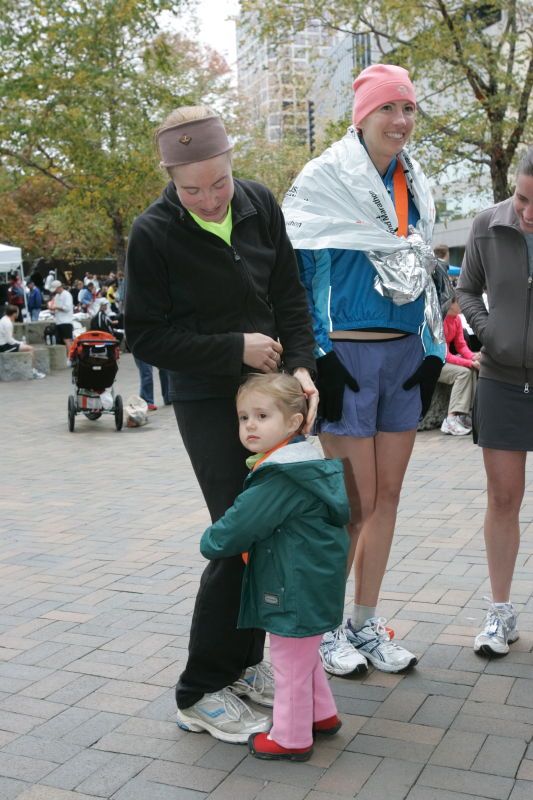 Janet Aardema, Sylvie Gagnon, Kelly Saalwachter, Beth Marek, and Katie Lannon after running in the Richmond SunTrust Marathon and McDonald's Half Marathon, on Saturday, November 14, 2009.

Filename: SRM_20091114_12374998.JPG
Aperture: f/5.6
Shutter Speed: 1/160
Body: Canon EOS-1D Mark II
Lens: Canon EF 16-35mm f/2.8 L