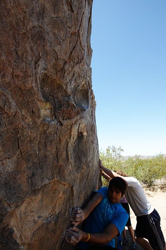 Cayce Wilson rock climbing in Hueco Tanks State Park and Historic Site during the Hueco Tanks Awesome Fest 2010 trip, Friday, May 21, 2010.

Filename: SRM_20100521_13593190.JPG
Aperture: f/5.6
Shutter Speed: 1/500
Body: Canon EOS-1D Mark II
Lens: Canon EF 16-35mm f/2.8 L