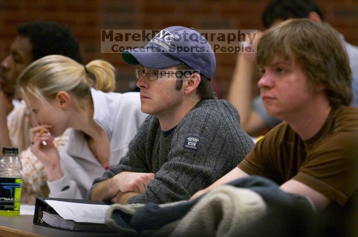 Rob Eads, the ChE rep, listened intently to the provost's presentation.

Filename: CRW_8338.jpg
Aperture: f/2.8
Shutter Speed: 1/200
Body: Canon EOS DIGITAL REBEL
Lens: Canon EF 80-200mm f/2.8 L