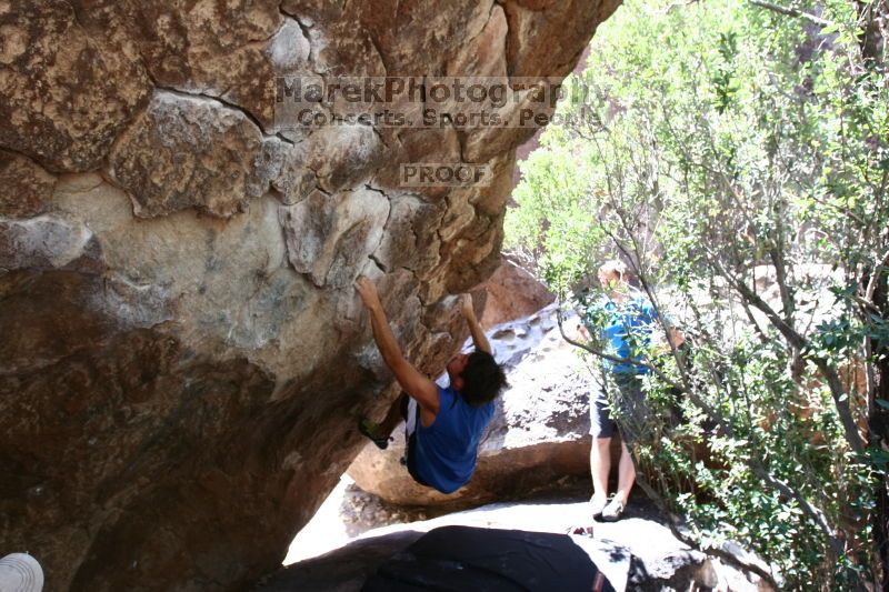 Rock climbing in Hueco Tanks State Park and Historic Site during the Hueco Tanks Awesome Fest 2.0 trip, Saturday, September 04, 2010.

Filename: SRM_20100904_13105266.JPG
Aperture: f/4.0
Shutter Speed: 1/200
Body: Canon EOS 20D
Lens: Canon EF 16-35mm f/2.8 L