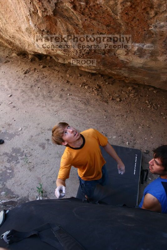 Rock climbing in Hueco Tanks State Park and Historic Site during the Hueco Tanks Awesome Fest 2.0 trip, Saturday, September 04, 2010.

Filename: SRM_20100904_13274687.JPG
Aperture: f/4.0
Shutter Speed: 1/200
Body: Canon EOS 20D
Lens: Canon EF 16-35mm f/2.8 L