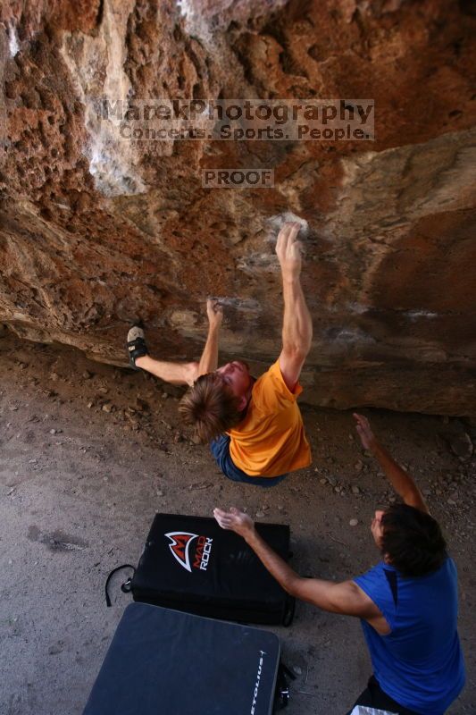 Rock climbing in Hueco Tanks State Park and Historic Site during the Hueco Tanks Awesome Fest 2.0 trip, Saturday, September 04, 2010.

Filename: SRM_20100904_13311000.JPG
Aperture: f/4.0
Shutter Speed: 1/400
Body: Canon EOS 20D
Lens: Canon EF 16-35mm f/2.8 L