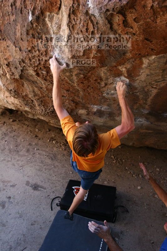 Rock climbing in Hueco Tanks State Park and Historic Site during the Hueco Tanks Awesome Fest 2.0 trip, Saturday, September 04, 2010.

Filename: SRM_20100904_13311604.JPG
Aperture: f/4.0
Shutter Speed: 1/400
Body: Canon EOS 20D
Lens: Canon EF 16-35mm f/2.8 L