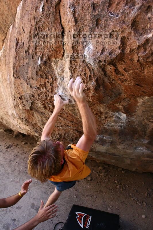 Rock climbing in Hueco Tanks State Park and Historic Site during the Hueco Tanks Awesome Fest 2.0 trip, Saturday, September 04, 2010.

Filename: SRM_20100904_13312208.JPG
Aperture: f/4.0
Shutter Speed: 1/400
Body: Canon EOS 20D
Lens: Canon EF 16-35mm f/2.8 L