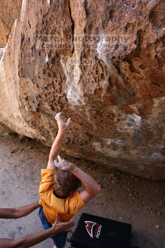 Rock climbing in Hueco Tanks State Park and Historic Site during the Hueco Tanks Awesome Fest 2.0 trip, Saturday, September 04, 2010.

Filename: SRM_20100904_13312209.JPG
Aperture: f/4.0
Shutter Speed: 1/400
Body: Canon EOS 20D
Lens: Canon EF 16-35mm f/2.8 L