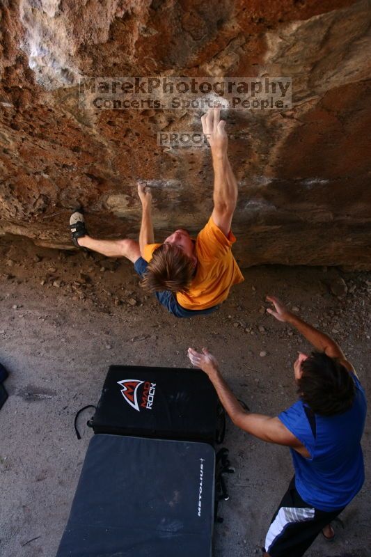 Rock climbing in Hueco Tanks State Park and Historic Site during the Hueco Tanks Awesome Fest 2.0 trip, Saturday, September 04, 2010.

Filename: SRM_20100904_13364011.JPG
Aperture: f/4.0
Shutter Speed: 1/400
Body: Canon EOS 20D
Lens: Canon EF 16-35mm f/2.8 L