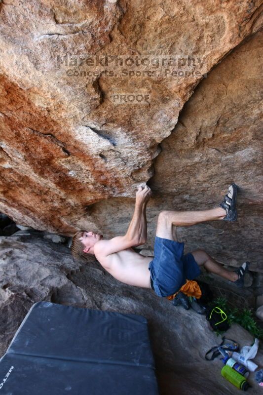 Rock climbing in Hueco Tanks State Park and Historic Site during the Hueco Tanks Awesome Fest 2.0 trip, Saturday, September 04, 2010.

Filename: SRM_20100904_15290873.JPG
Aperture: f/4.0
Shutter Speed: 1/400
Body: Canon EOS 20D
Lens: Canon EF 16-35mm f/2.8 L