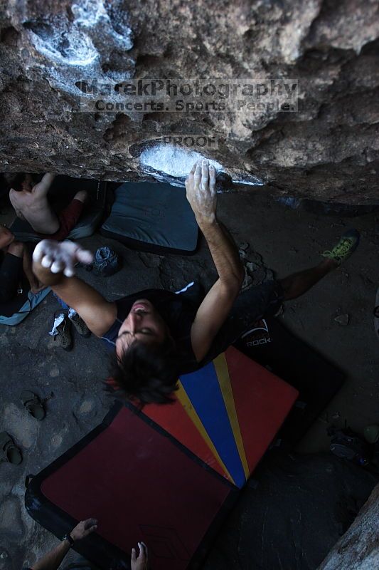 Rock climbing in Hueco Tanks State Park and Historic Site during the Hueco Tanks Awesome Fest 2.0 trip, Sunday, September 05, 2010.

Filename: SRM_20100905_19104007.JPG
Aperture: f/4.0
Shutter Speed: 1/200
Body: Canon EOS 20D
Lens: Canon EF 16-35mm f/2.8 L