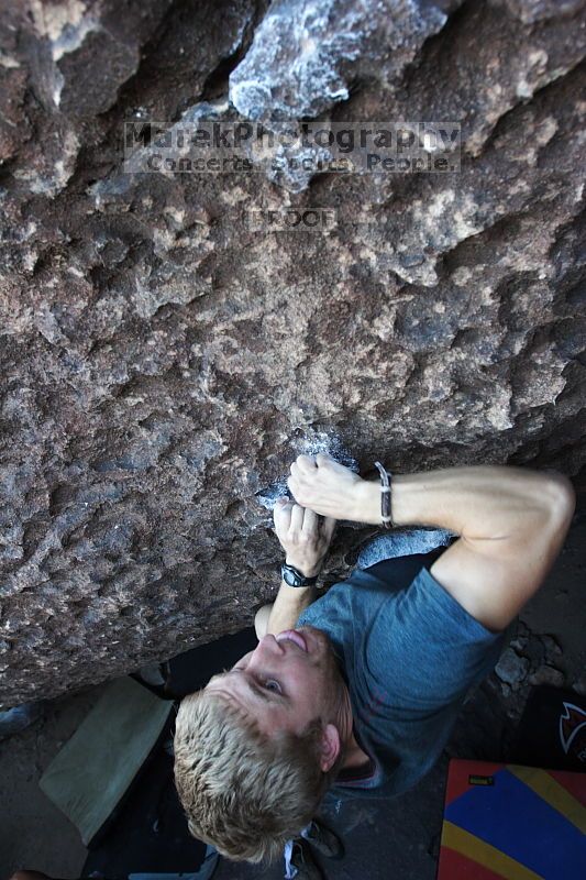 Rock climbing in Hueco Tanks State Park and Historic Site during the Hueco Tanks Awesome Fest 2.0 trip, Sunday, September 05, 2010.

Filename: SRM_20100905_19144327.JPG
Aperture: f/4.0
Shutter Speed: 1/200
Body: Canon EOS 20D
Lens: Canon EF 16-35mm f/2.8 L