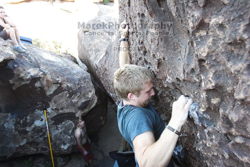 Rock climbing in Hueco Tanks State Park and Historic Site during the Hueco Tanks Awesome Fest 2.0 trip, Sunday, September 05, 2010.

Filename: SRM_20100905_19145134.JPG
Aperture: f/4.0
Shutter Speed: 1/200
Body: Canon EOS 20D
Lens: Canon EF 16-35mm f/2.8 L