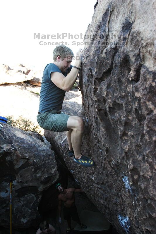 Rock climbing in Hueco Tanks State Park and Historic Site during the Hueco Tanks Awesome Fest 2.0 trip, Sunday, September 05, 2010.

Filename: SRM_20100905_19150539.JPG
Aperture: f/5.6
Shutter Speed: 1/250
Body: Canon EOS 20D
Lens: Canon EF 16-35mm f/2.8 L