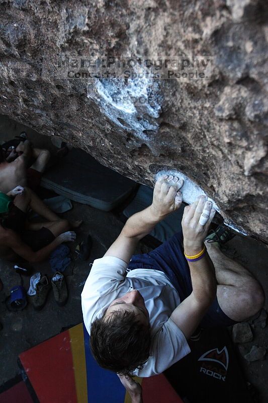 Rock climbing in Hueco Tanks State Park and Historic Site during the Hueco Tanks Awesome Fest 2.0 trip, Sunday, September 05, 2010.

Filename: SRM_20100905_19324061.JPG
Aperture: f/5.0
Shutter Speed: 1/250
Body: Canon EOS 20D
Lens: Canon EF 16-35mm f/2.8 L